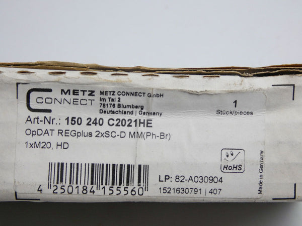 METZ CONNECT 150240C2021HE OPDAT-REGPLUS-2XSC-DMM(PH-BR) NSMP