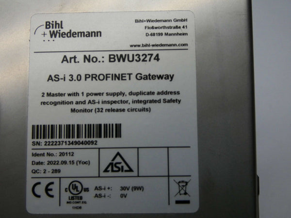 BIHL WIEDEMANN BWU3274 AS-I3.0 30V NSMP