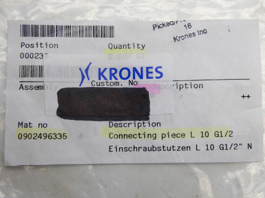 KRONES 0902496335 L-10-G1/2 NSNP