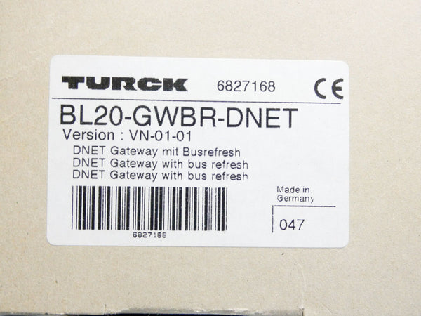 TURCK BL20-GWBR-DNET 6827168 F/W V5.07 VER. VN-01-01 24VDC NSMP