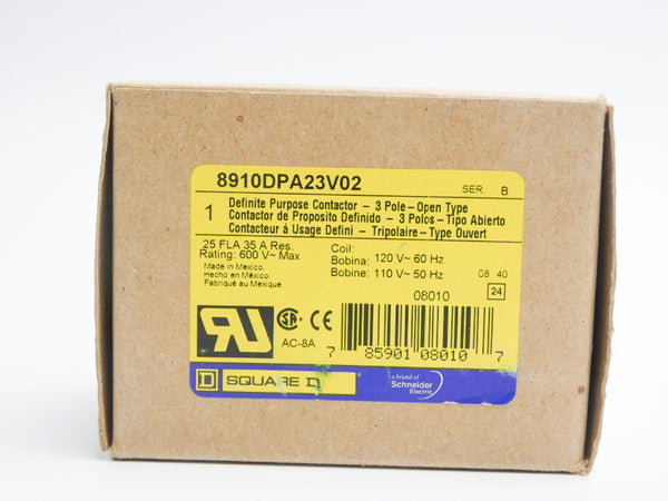 SQUARE D 8910DPA23V02 SER. B 110/120V 25A NSMP