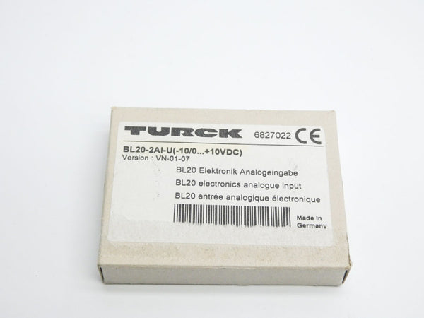 TURCK BL20-2AI-U(-10/0�+10VDC) 6827022 VER. VN-01-07 NSFS