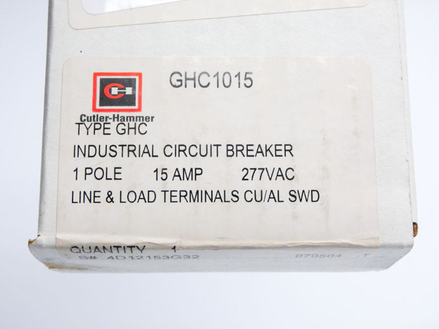 CUTLER-HAMMER GHC1015 277VAC 15A NSMP