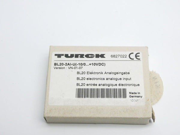 TURCK BL20-2AI-U(-10/0�+10VDC) 6827022 VER. VN-01-07 NSMP