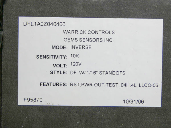 WARRICK CONTROLS DFL1A0Z040406 120V NSMP