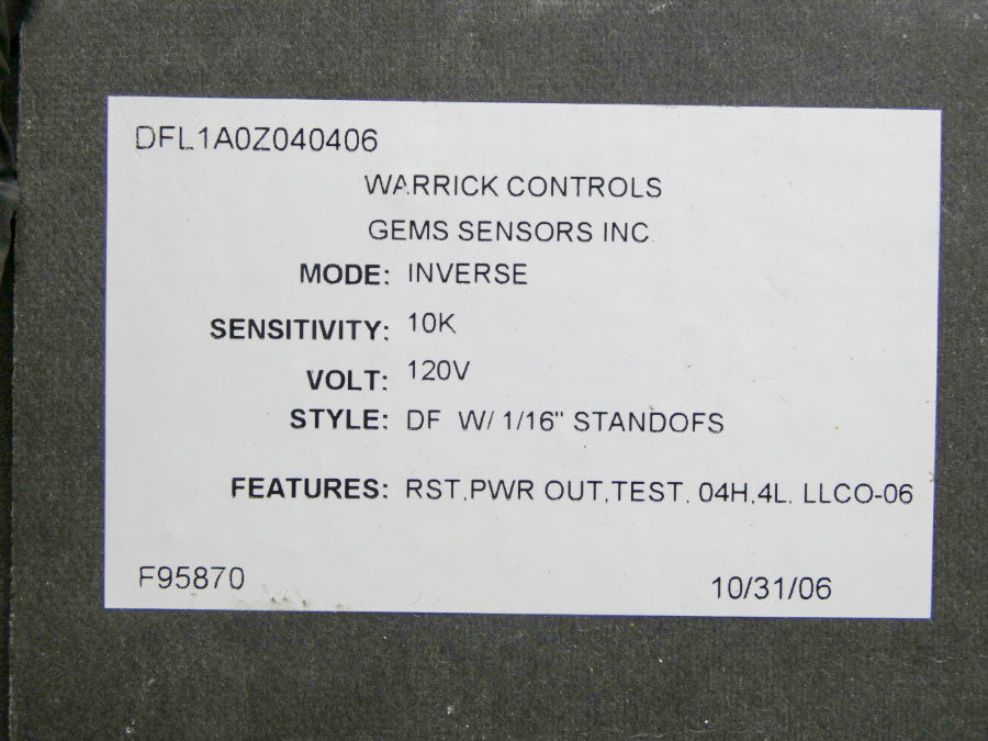 WARRICK CONTROLS DFL1A0Z040406 120V NSMP