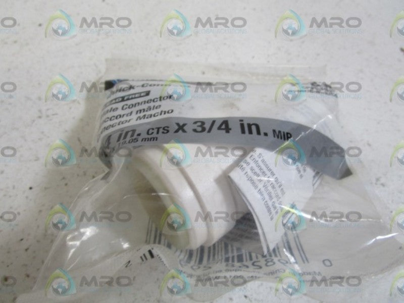 LOT OF 3 WATTS MALE CONNECTOR 3/4"X3/4" P-810 NSMP