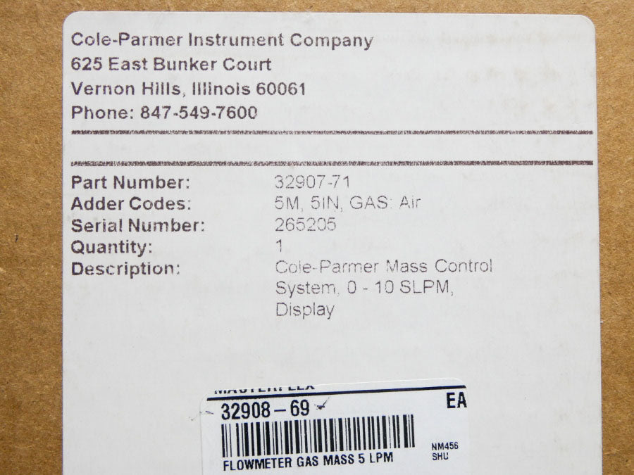 COLE-PARMER 32908-69 32907-71 5.12VDC (0-10SLPM) NSMP
