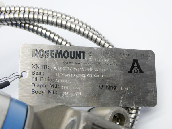 ROSEMOUNT 3051CG2A22A1AS1B4E5Q4Q8 10.55-55VDC 9.1PSI NSNP