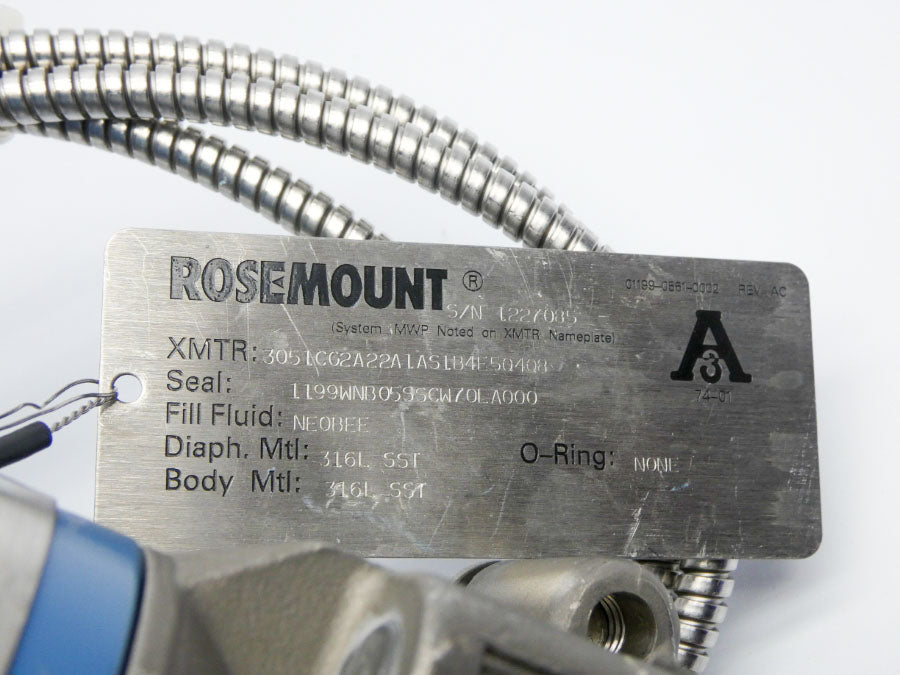 ROSEMOUNT 3051CG2A22A1AS1B4E5Q4Q8 10.55-55VDC 9.1PSI NSNP