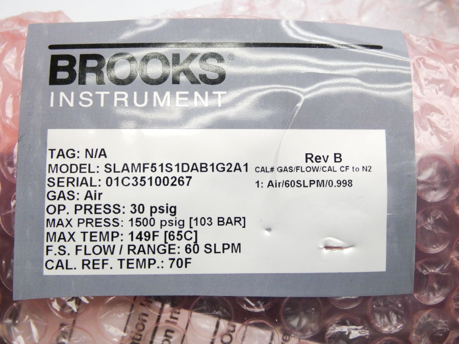 BROOKS INSTRUMENT SLAMF51S1DAB1G2A1 REV. B 13.5-27VDC 30PSI (60SLPM) NSMP