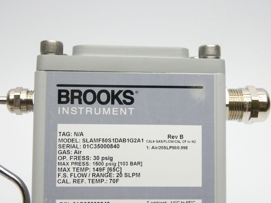 BROOKS INSTRUMENT SLAMF50S1DAB1G2A1 REV. B 13.5-27VDC 30PSI (20SLPM) NSMP