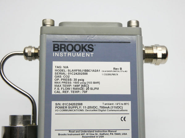 BROOKS INSTRUMENT SLAMF50J1BBC1A2A1 REV. B 11-25VDC (20 SLPM) NSNP