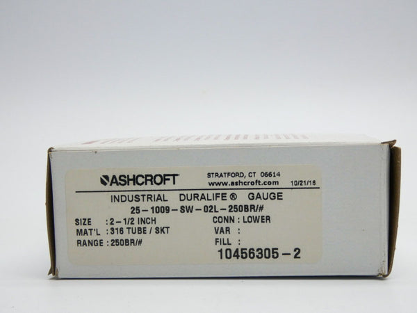 ASHCROFT 25-1009-SW-02L-250BR# 3500PSI NSMP