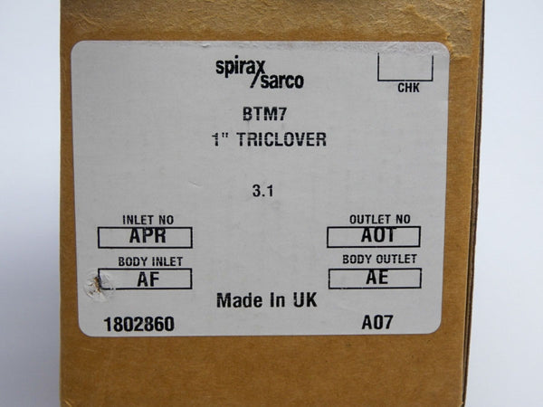 SPIRAX SARCO 1802860 BTM7 3.1 145PSI 1" NSMP