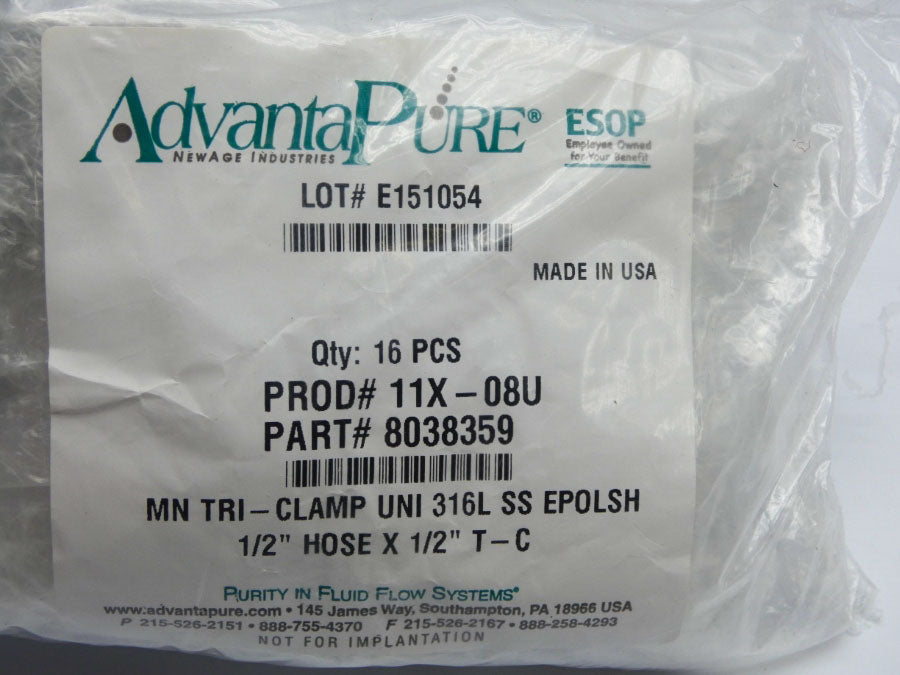 ADVANTA PURE 8038359 11X-08U 1/2"X1/2" (PKG OF 16) NSMP