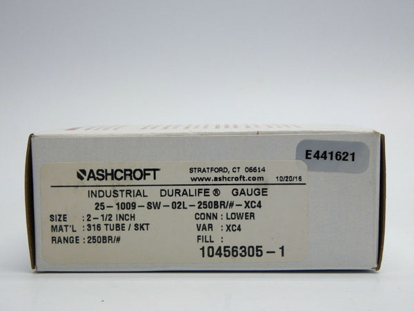 ASHCROFT 25-1009-SW-02L-250BR/#-XC4 3500PSI NSMP