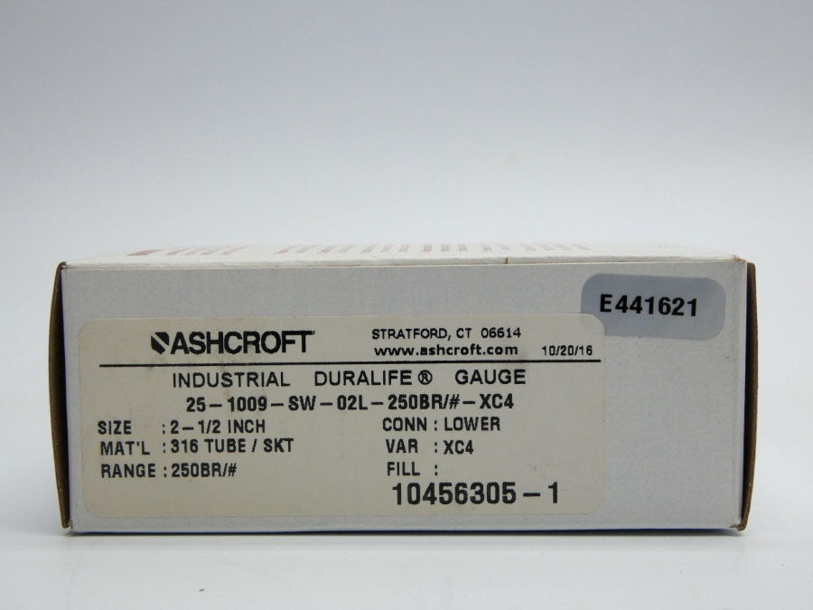 ASHCROFT 25-1009-SW-02L-250BR/#-XC4 3500PSI NSMP