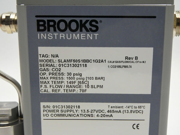 BROOKS INSTRUMENT SLAMF50S1BBC1G2A1 REV. B 13.5-27VDC  30PSI (10/SLPM) NSMP