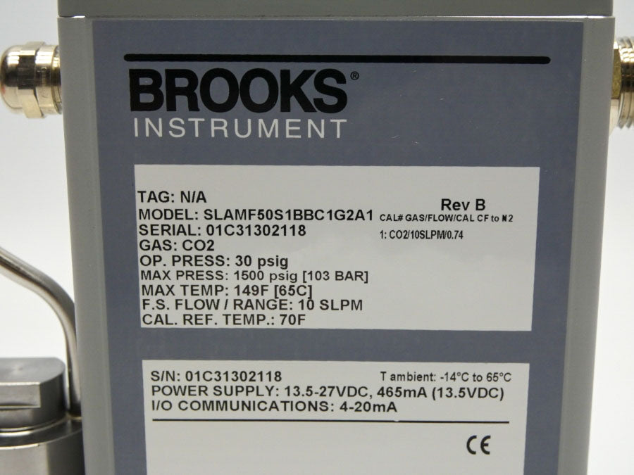 BROOKS INSTRUMENT SLAMF50S1BBC1G2A1 REV. B 13.5-27VDC  30PSI (10/SLPM) NSMP