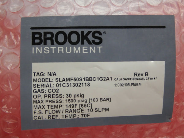 BROOKS INSTRUMENT SLAMF50S1BBC1G2A1 REV. B 13.5-27VDC  30PSI (10/SLPM) NSMP