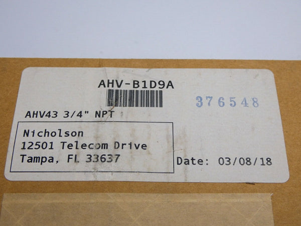 NICHOLSON AHV-B1D9A AHV43 0-200PSI 3/4" NSMP