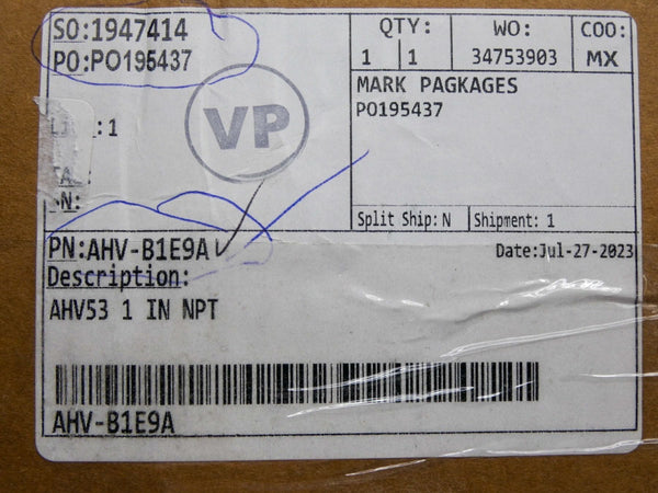 EMERSON AHV-B1E9A AHV53 0-200PSI 1" NSMP