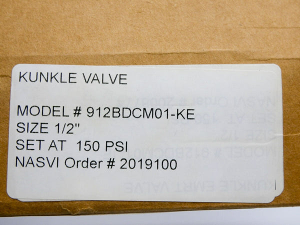 KUNKLE 912BDCM01-KE 150PSI 1/2" NSMP