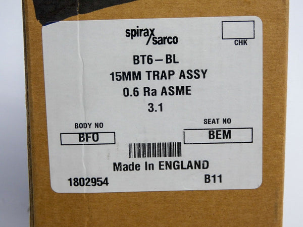 SPIRAX SARCO 1802954 BT6-BL 0.6RA 1/2" NSMP