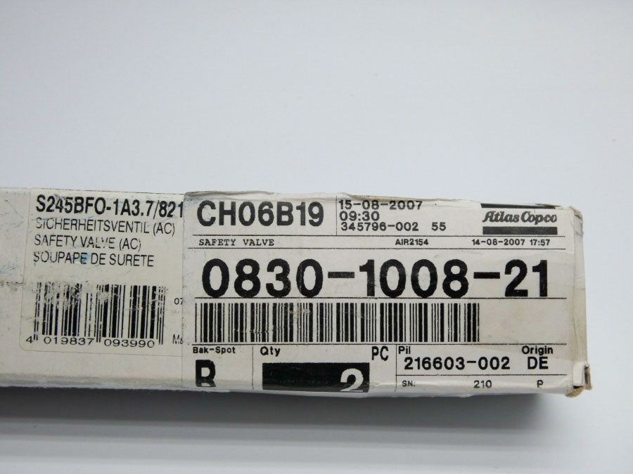 HONEYWELL S245BFO-1A3.7/821 0830-1008-21 54PSI 1" NSMP