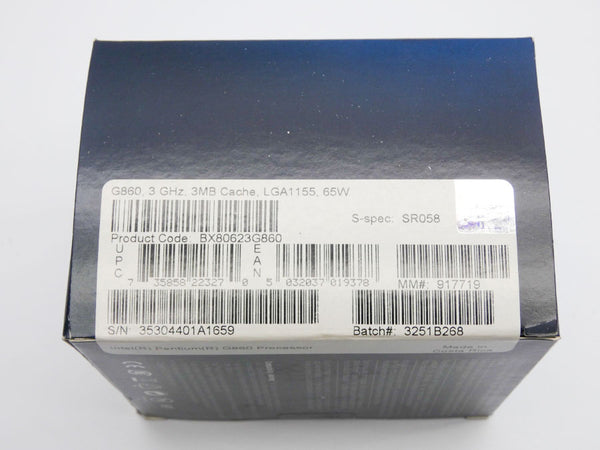 INTEL PENTIUM LGA1155 BX80623G860 NSFS