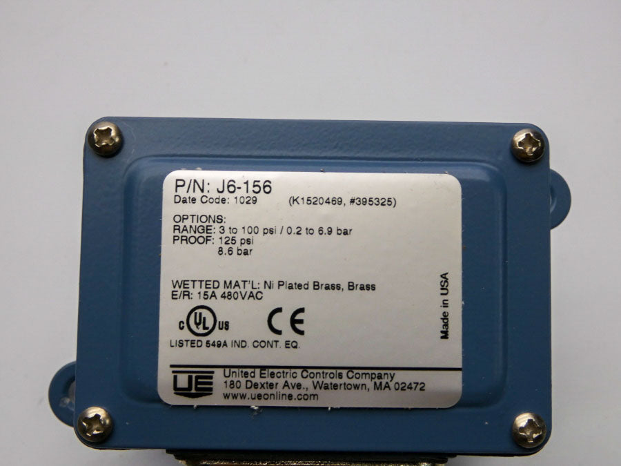 UNITED ELECTRIC J6-156 480VAC 15A 3-100PSI NSMP