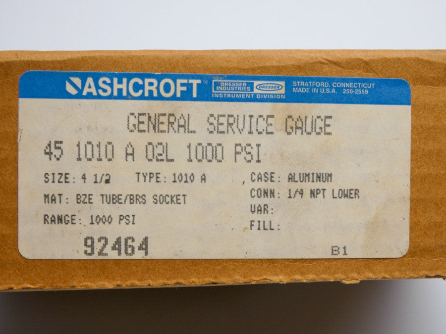 ASHCROFT  451010A02L1000# 1000PSI NSMP