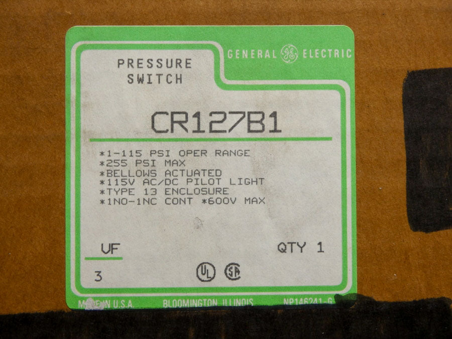 GENERAL ELECTRIC CR127B1 115V 40A 1-115PSI NSMP