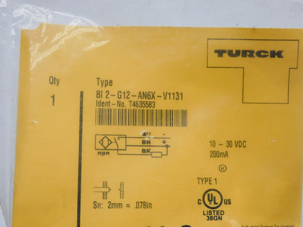 TURCK BI2-G12-AN6X-V1131 T4635583 10-30VDC NSMP