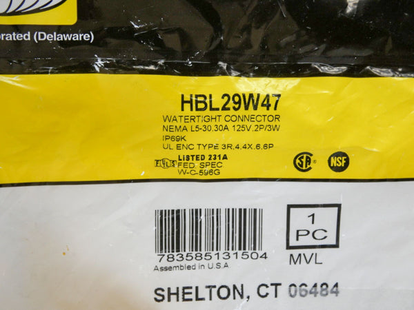 HUBBELL HBL29W47 125V 30A NSMP
