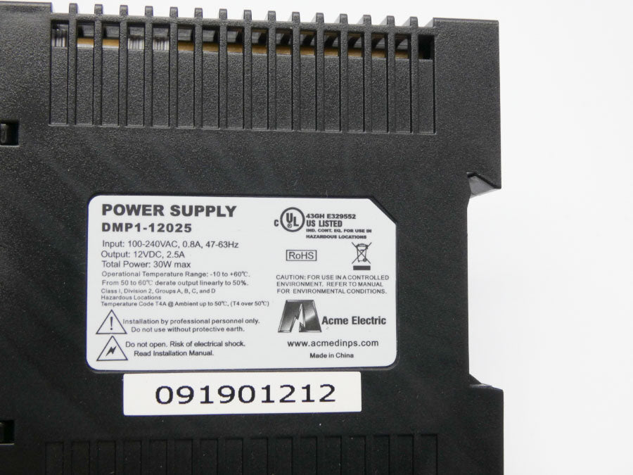 ACME ELECTRIC DMP1-12025 100-240VAC 0.8A NSMP