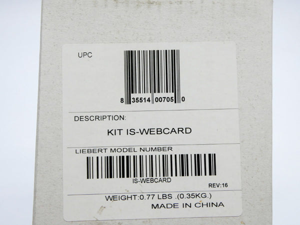 LIEBERT IS-WEBCARD REV. 16 NSFS