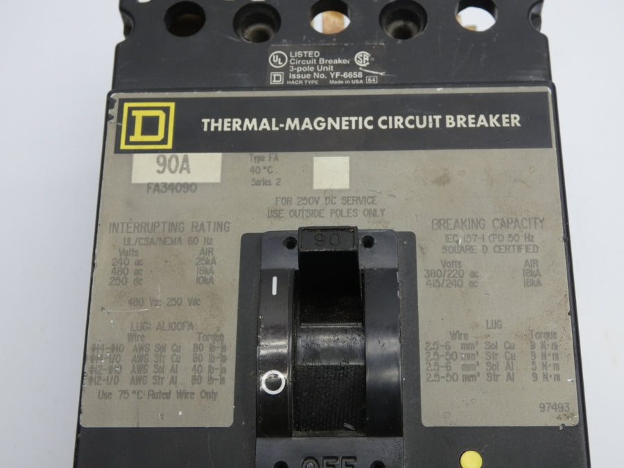 SQUARE D FA34090 480VAC 90A (AS PICTURED) UNMP