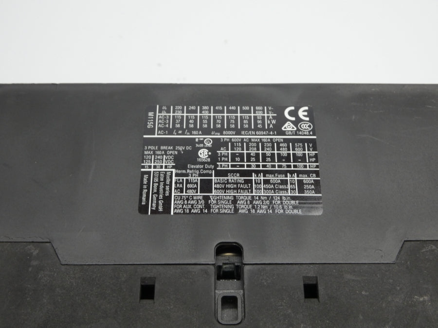 EATON DILM115 XTCE115G 100-120V 160A UNMP
