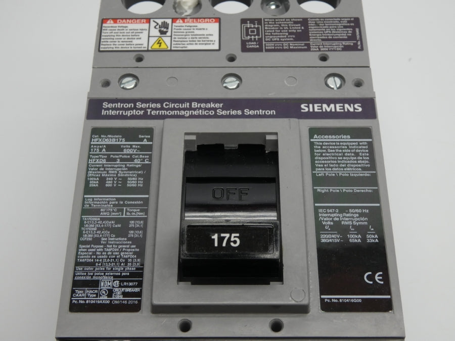 SIEMENS HFXD63B175 600V 175A (AS IS) NSMP