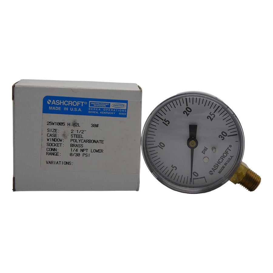 ASHCROFT 25W1005H02L30# 0/30PSI NSMP