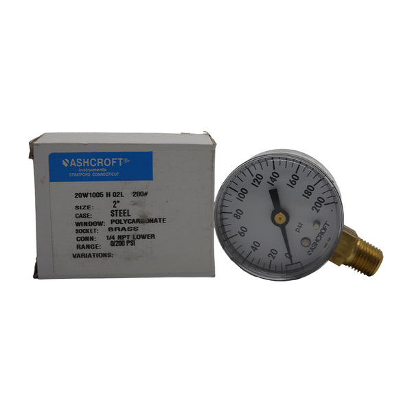 ASHCROFT 20W1005H02L200# 0/200PSI NSMP