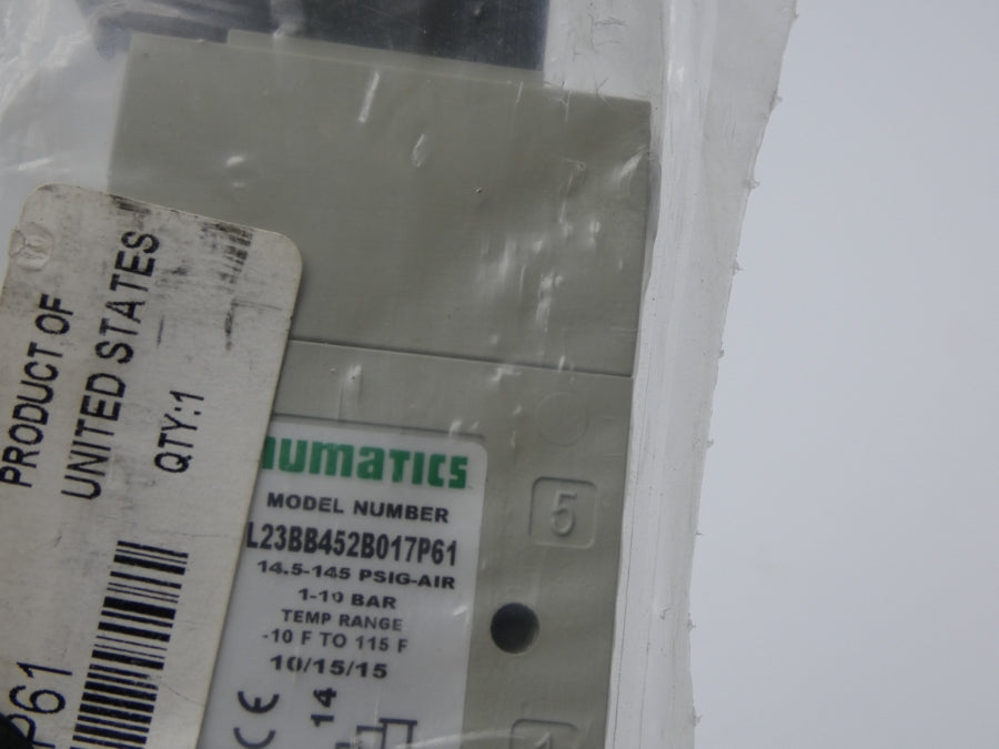 NUMATICS L23BB452B017P61 24VDC 0.15A 14.5-145PSI NSMP