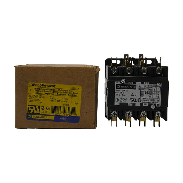 SQUARE D 8910DPA14V02 SER. B 110/120V 25A NSMP