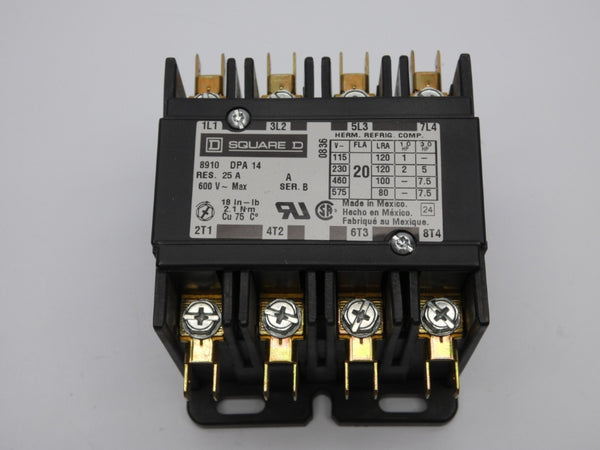 SQUARE D 8910DPA14V02 SER. B 110/120V 25A NSMP