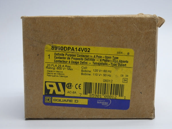 SQUARE D 8910DPA14V02 SER. B 110/120V 25A NSMP