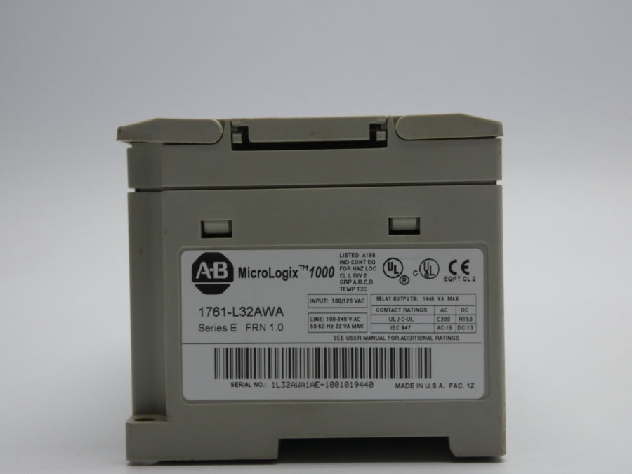 INDUSTRIAL SPARE PART 1761-L32AWA SER. E F/W 1.0 100/120VAC (AS PICTURED) UNMP