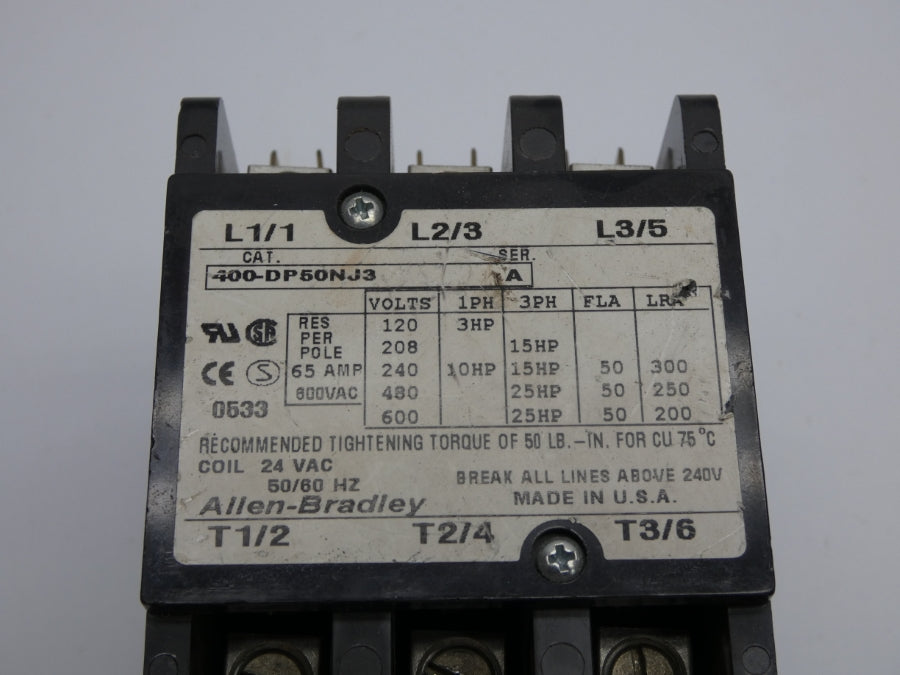 INDUSTRIAL SPARE PART 400-DP50NJ3 SER. A 24VAC 65A UNMP