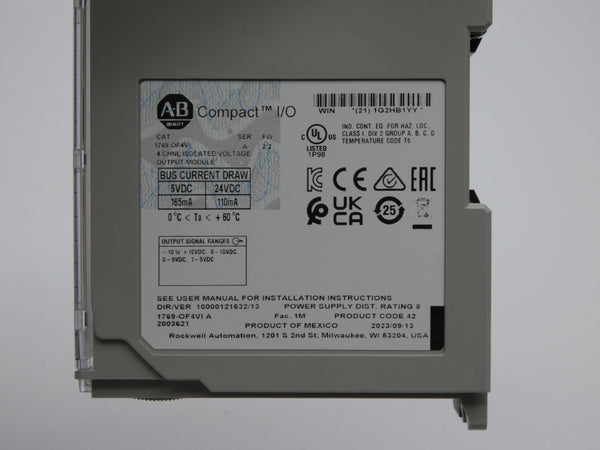 INDUSTRIAL SPARE PART 1769-OF4VI SER. A F/W 2.2 24VDC NSMP